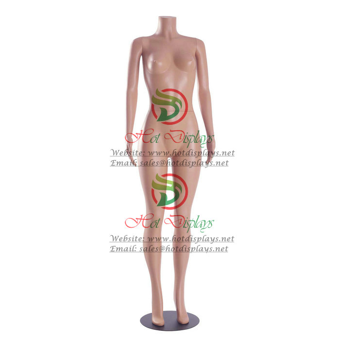 Female Headless Plastic Mannequin Busty Skin Make Up Dummy Stock Cheap Cosmetic Model with Metal Base MAF-F2-PL102