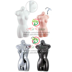 Chrome Female Plastic Mannequin Sexy Big Bust Hanging Vacuum Body Form Underwear Model with Hook MAF-H2-PL104