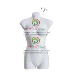 Matte White Plastic Female Mannequin China Stock Cheap Hanging Vacuum Form with Chrome Hook MAF-H2-PL107