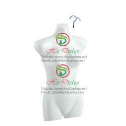 Cheap Plastic Female Vacuum Body Form Matte White Hanging Mannequin with Chrome Hook MAF-H2-PL108