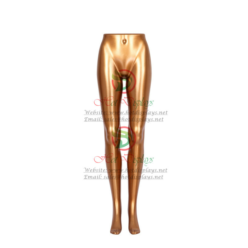 Cheap Stock Female ABS Plastic Mannequin Woman Leg Torso with Glossy Painting Pants Trousers Dummy MAF-H3-FL1 Gold