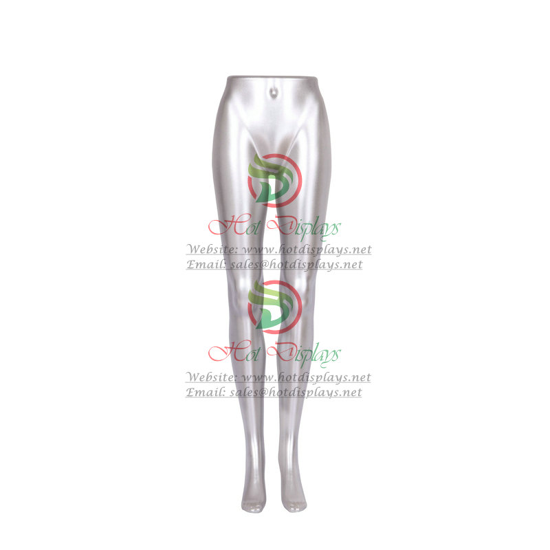 Wholesale Cheap Female ABS Plastic Mannequin Stock Glossy Painting Woman Leg Torso Pants Trousers Dummy MAF-H3-FL1 Silver
