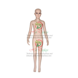 China Stock Children Full Body Mannequin PE Skin Kid Cosmetic Dummy Make Up Model with Metal Base MAC-F1-D1D02