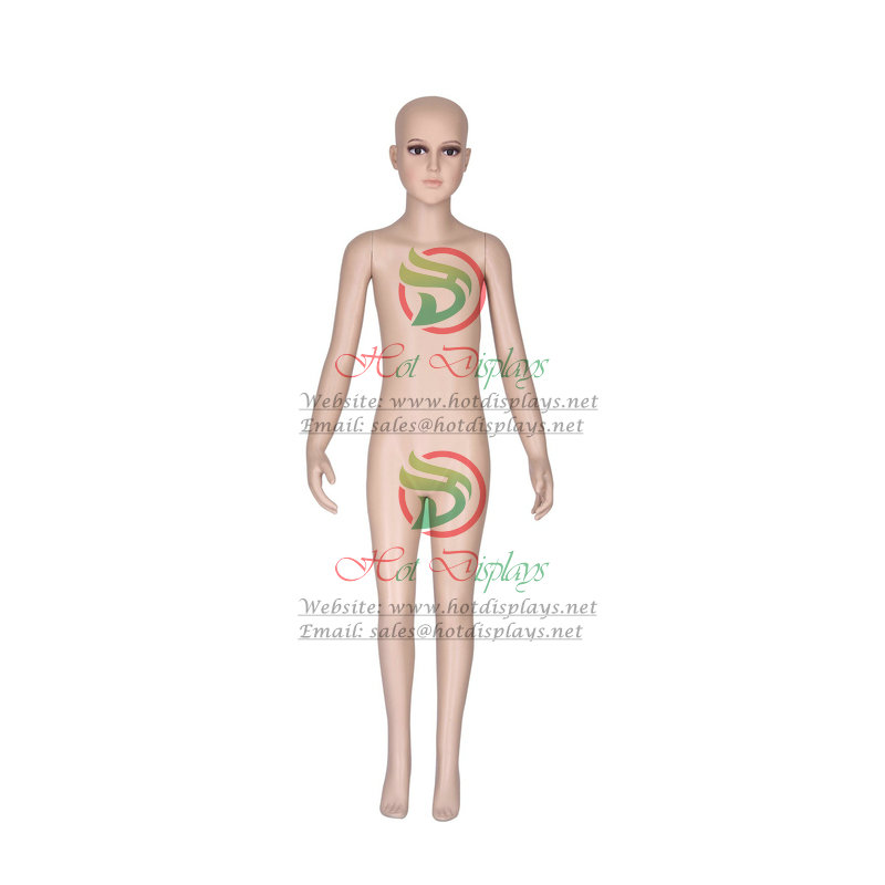 China Stock Children Full Body Mannequin PE Skin Kid Cosmetic Dummy Make Up Model with Metal Base MAC-F1-D1D02