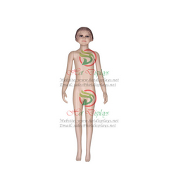 China Cheap Plastic Mannequin Children Full Body​ PE Skin Kid Cosmetic Dummy Make Up Model with Metal Base MAC-F1-D1D03