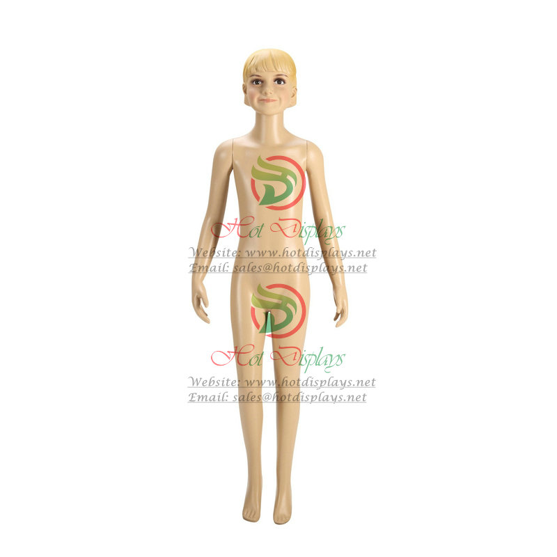 Plastic Children Mannequin Girl Full Body PE Skin Cosmetic Dummy Teenage Make Up Model with Metal Base MAC-F1-D1D06