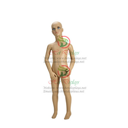 Kid Full Body Plastic Mannequin China Wholesale Stock ​PE Skin Children Cosmetic Model with Metal Base MAC-F1-KD5