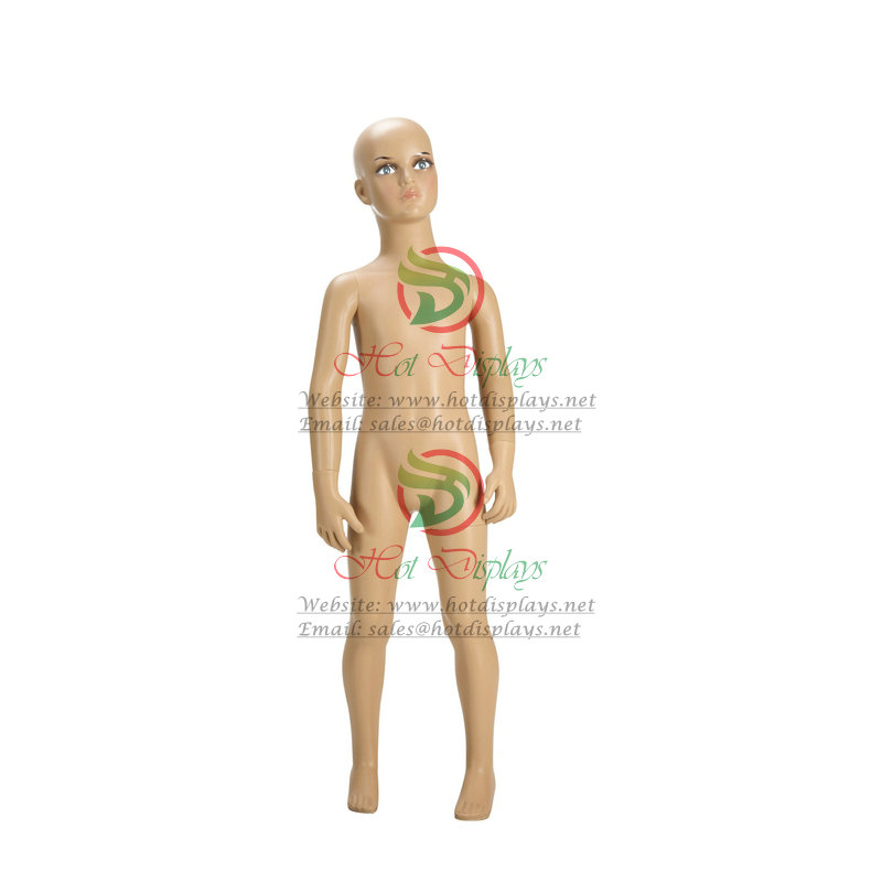 Fashion Kid Full Body Skin Plastic Mannequin China Cheap PE Children Make Up Model with Metal Base MAC-F1-KD6