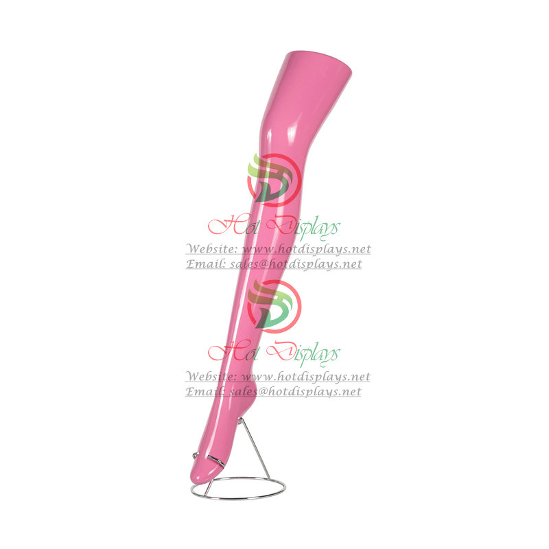 Glossy Painting Sexy Female Long Leg Plastic Mannequin Emulate Foot Stocking Display Form ABS Shoes Trying Model with Metal Base MA-W9R Peach