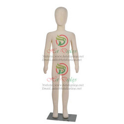 Flocking Children Full Body Plastic Mannequqin Wholesale Abstract Kid Model Stock China Teenage Dummy with Metal Base MAC-F1-GD1 Khaki