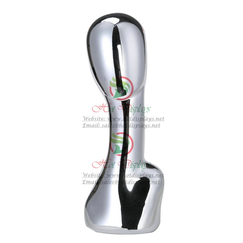 Female Wig Display Head Plastic Mannequin Ladies Stand Abstract ABS Periwig Model Woman Hairpiece Form MA-T1 Chrome Silver
