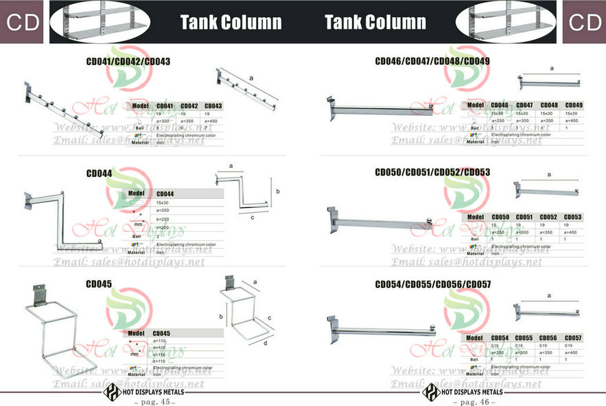 Custom Store Fixtures Clothes Racks Display Shelves in Chad Central Africa Cameroon Equatorial Guinea Gabon P45 Tank Column