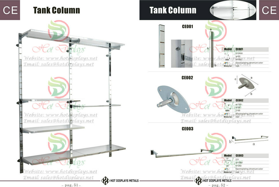 Custom Store Fixtures Clothes Racks Display Shelves in Guinea-Bissau Cape-Verde Sierra Leone P51 Tank Column