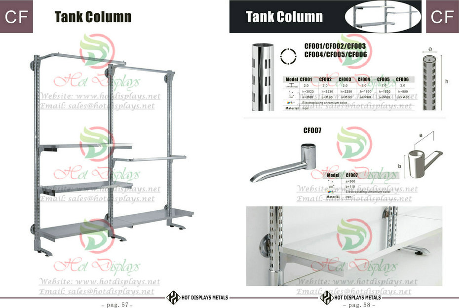 Custom Store Fixtures Clothes Racks Display Shelves in Malawi Mozambique Botswana Namibia South Africa P57 Tank Column