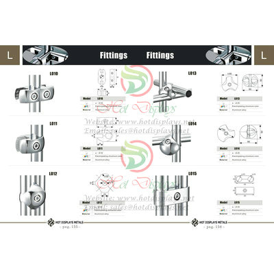 Custom Stainless Steel ​Store Fixtrures Iron Clothes Racks Display Shelves Aluminum Connectors Accessories P155 Fittings