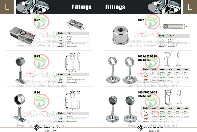 China Wholesale Stainless Steel Store Fixtrures Iron Clothes Display Racks Aluminum Connectors Accessories P159 Fittings
