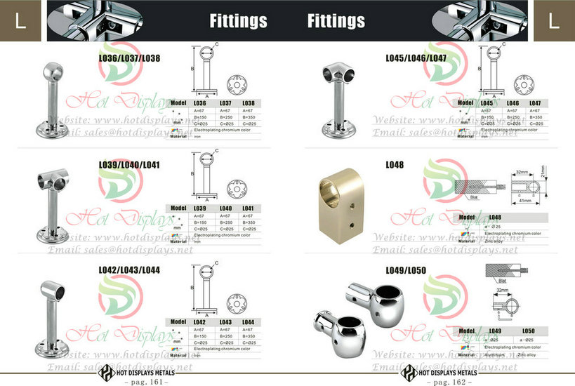 Custom Stainless Steel Store Fixtrures Iron Clothes Display Racks Aluminum Base Connectors Accessories P161 Fittings