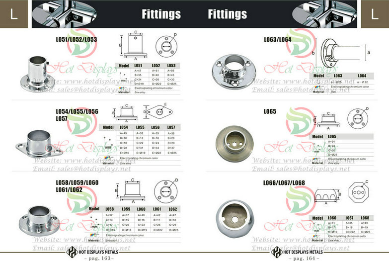 Custom Iron Store Fixtrures Stainless Steel Clothes Display Racks Aluminum Base Connectors Accessories P163 Fittings