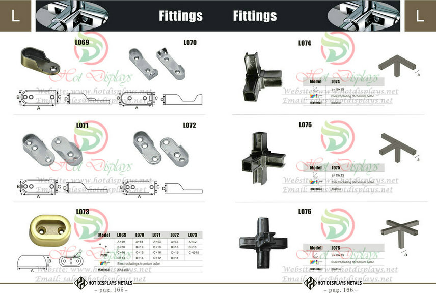 China Custon Hot Sale Store Fixtrures Clothes Display Racks Iron Pipe Base Connectors Accessories P165 Fittings