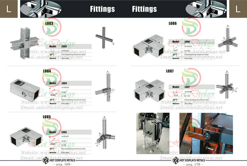Custon Store Fixtrures Clothes Racks Display Shelves Stand Support Pipe Base Connectors Accessories P169 Fittings