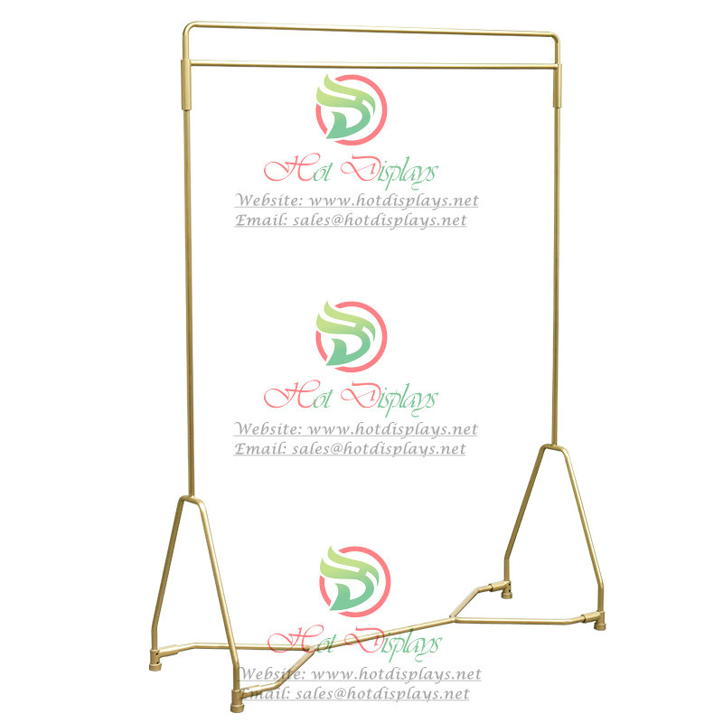 Floor Standing Golden Tubing Modern 2-Bar Fashion Clothes Display Rack DP-HD19