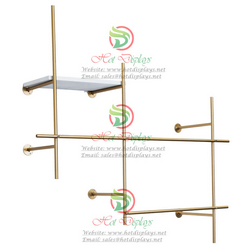 Wall Mounted 3-Layer Fashion Shop Clothes Display Rack with Shoes Display Shelf DP-HD23