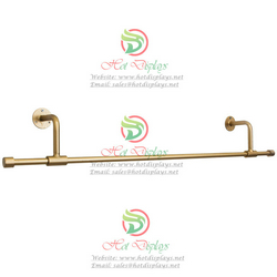 Wall Mounted Fashion Single Bar Clothes Display Rack with Modern Golden Tubing DP-HD28