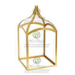 Fashion Shop Golden Display Birdcage Cuboid Shape Storage Rack DP-HD32