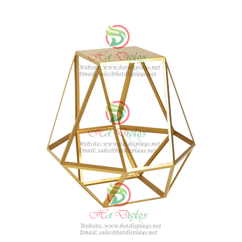 Standing Fashion Golden Display Rack Crystal Geometry Shape Shoes Shelf DP-HD33