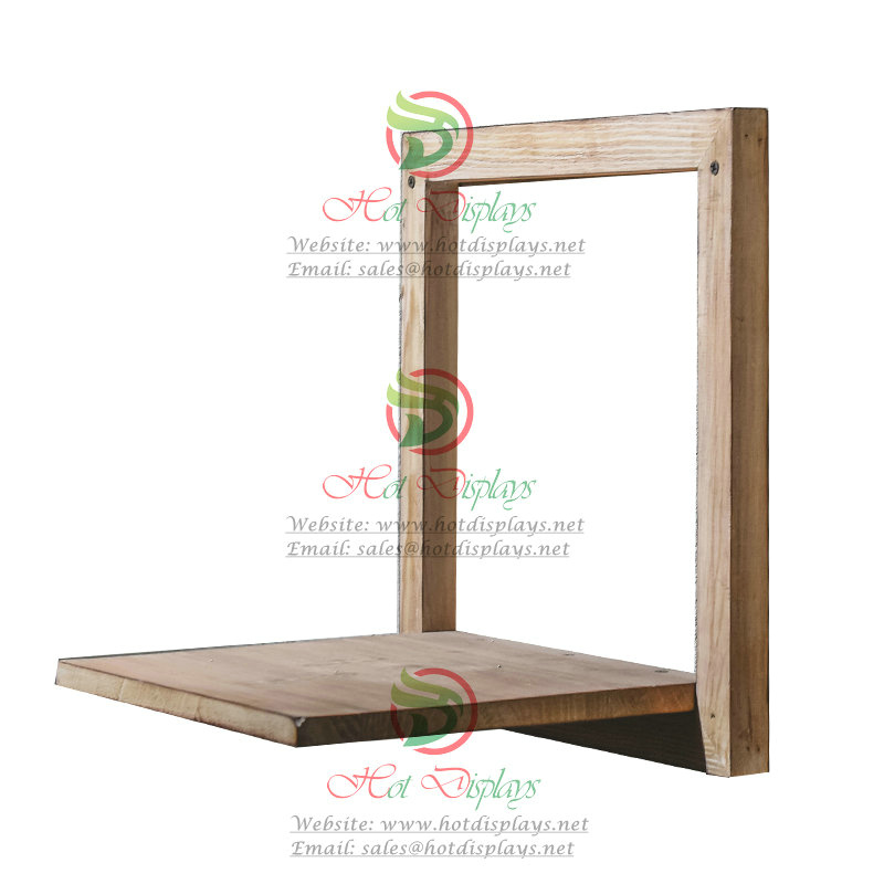 Wall Mounted Rural Style Cedarwood Clothes Rack Timber Shoes Display Shelf DP-XG22