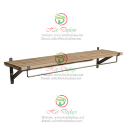 Rustic Wall Mounted ​Cedarwood Fashion Show Rack Timber Shoes Display Shelf DP-TM04