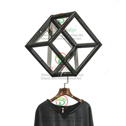 Fashion Shop Wall Mounted Square Tubing Geometric Cube Clothes Display Rack DP-JH01