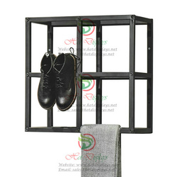 Black ​Wall Mounted Cuboid Clothes Rack Accessories Display Shelf DP-JH03