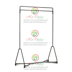 Simple Floor Standing Solid Tubing Clothes Rack with 2-Bar & Shoes Display Shelf DP-SX05