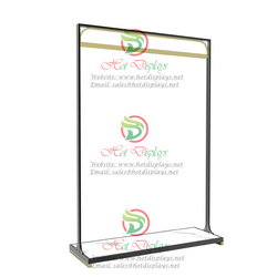 Floor Standing Aluminum Bar Clothes Rack with MDF Base Shoes Display Shelf  DP-MD01