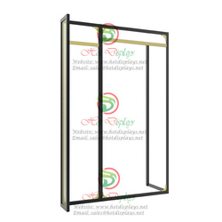 Fashion Z Shape Screen Floor Standing Clothes Display Rack with Aluminum Bars ​DP-MD04