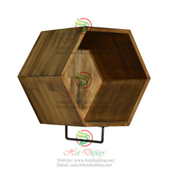 Wall Mounted Retro Hexagonal Clothes Rack with Timber Frame Shoes Display Canibet DP-FX54