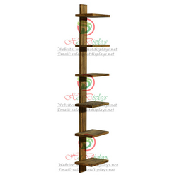 Retro Timber Wall Mounted Vertical 6-Layer Clothes Rack Shoes Display Shelf DP-FX57